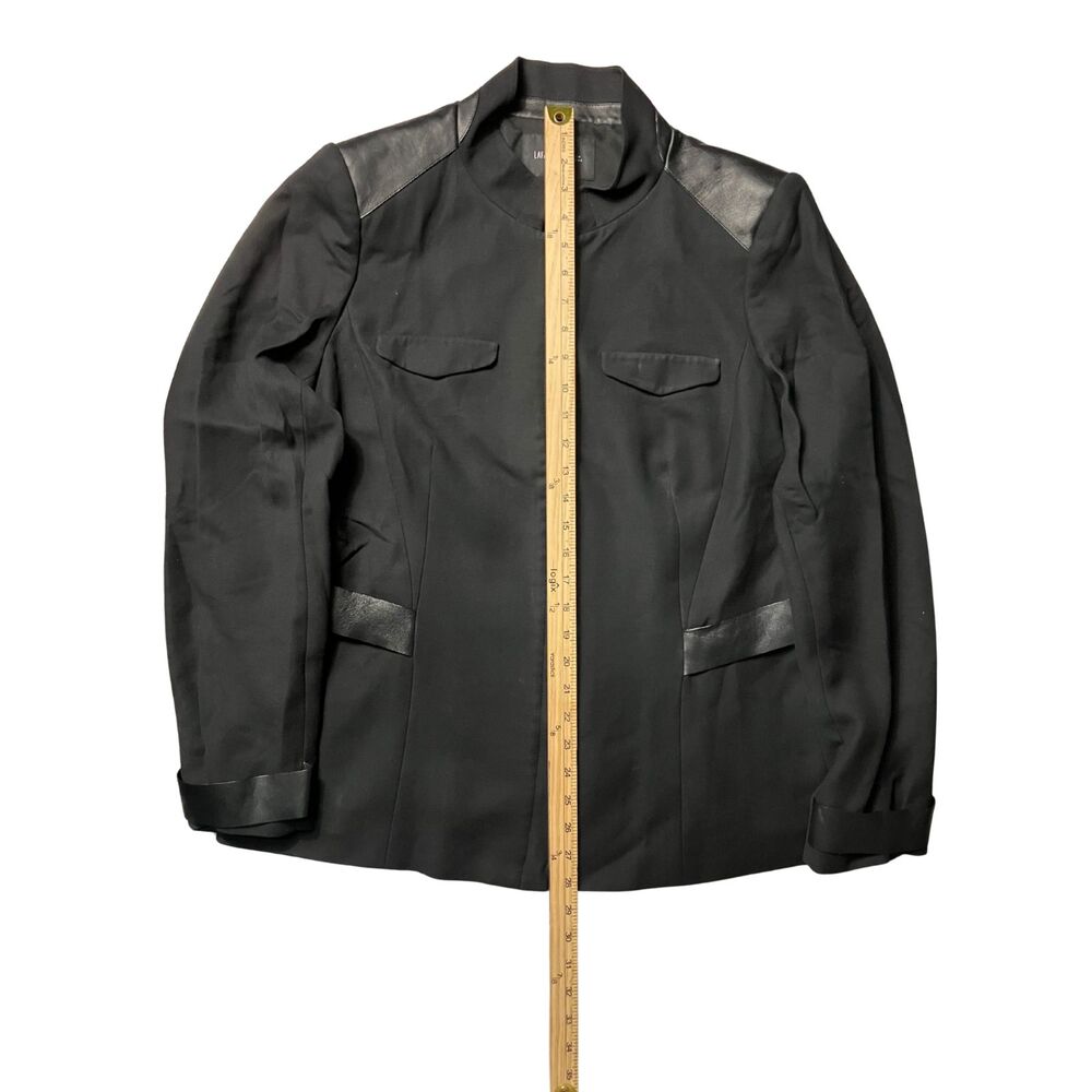 Lafayette 148 New York Black Jacket with Leather Trim – Size 16 - Picture 5 of 9